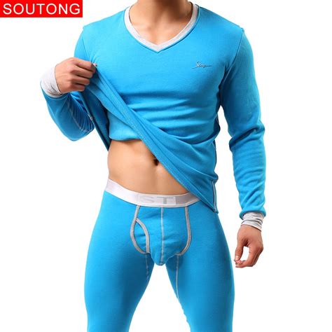 Soutong Underwear Winter Cotton Men Warm Thermal Underwear Men Long