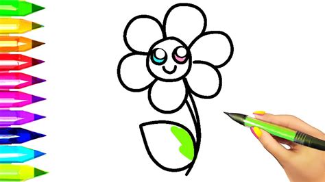 Easy Flower Drawing For Kids Free Download On Clipartmag