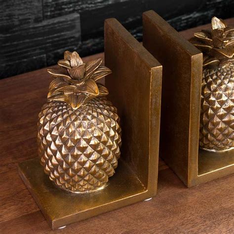 Набор из 2 х держателей для книг Bookend Golden Pineapples Chehoma