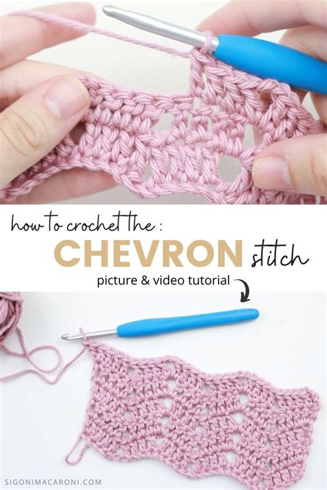 Easy Double Crochet Chevron Stitch Step By Step Picture And Video