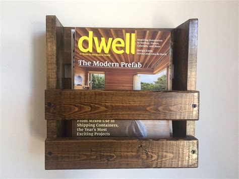 Rustic Magazinebook Holder Wall Mounted By Blackironworks On Etsy