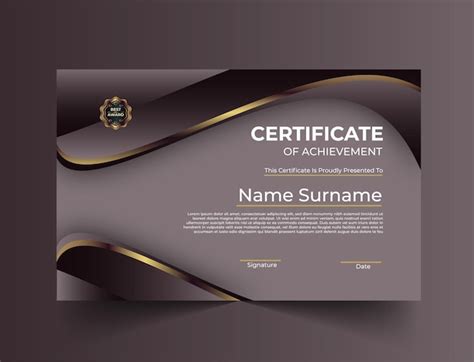 Modelo De Diploma De Certificado Moderno Vetor Premium