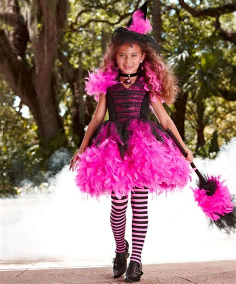 Neon Pink Feather Witch Dress Girls Little Girl Costumes Witch
