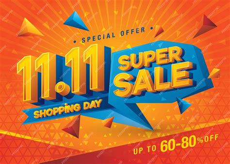 Premium Vector 1111 Shopping Day Super Sale Banner Template Special Offer Discount Shopping