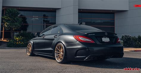 Mercedes Benz Cls63 Amg W218 Black With Anrky An28 Aftermarket Wheels