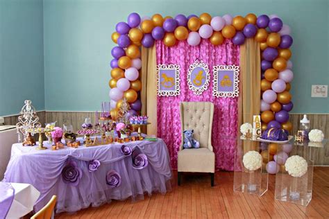 We are loving this elegant pink baby shower table! Purple Baby Shower Party Ideas | Photo 2 of 18 | Catch My Party