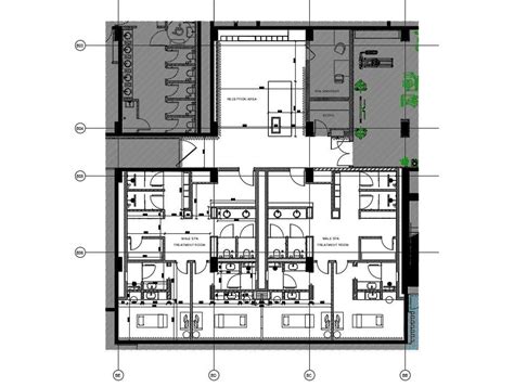 Spa Hotel Ground Floor Plan Design Is Given In This Autocad Drawing