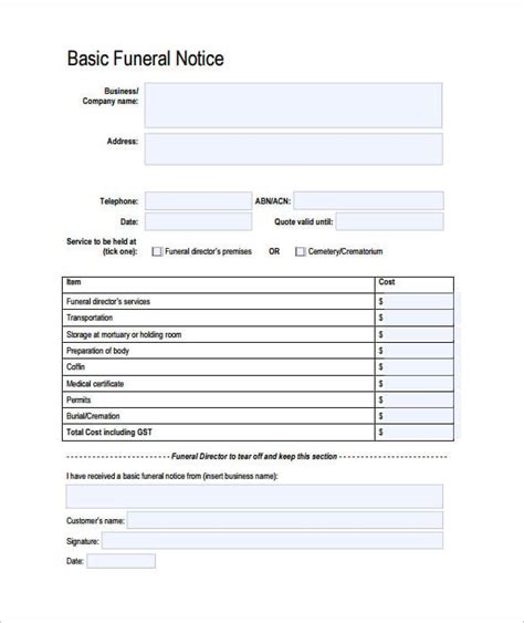 Funeral Notice Template 13 Free Word Excel Pdf Psd Format Download