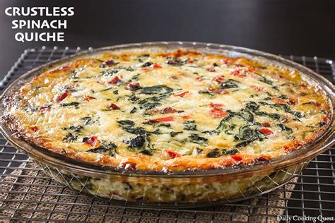 Crustless Spinach Quiche Recipe Daily Cooking Quest