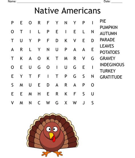 Native Americans Word Search Wordmint