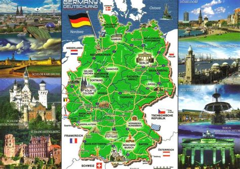 Atrakcije U Njemačkoj Na Karti Njemačka Znamenitosti Kartici Zapadna