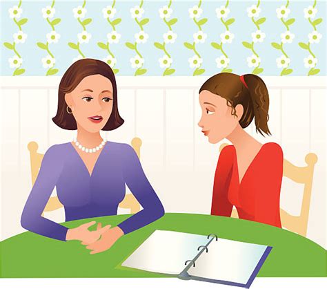 mom and teen daughter talking illustrations royalty free vector graphics and clip art istock