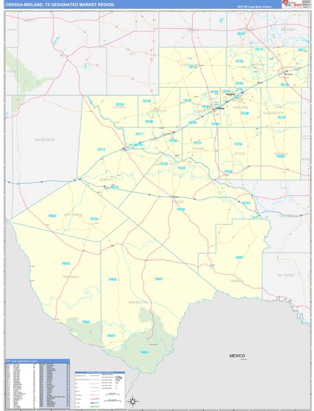 Odessa Midland Tx Dmr Wall Maps Basic Style