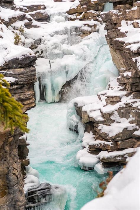Athabasca Falls In Winter Canada Stock Image Image Of Canada