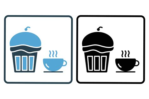 Kaffee Und Kuchen Symbol Illustration Symbol Verbunden Zu Kaffee