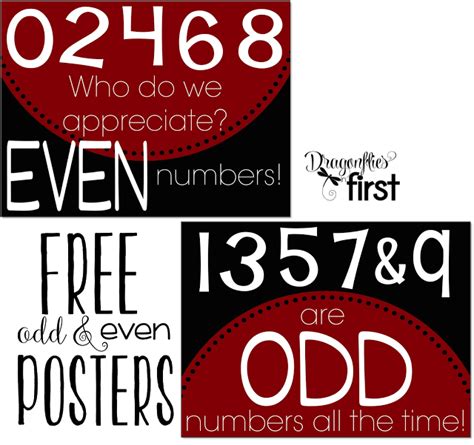 Free Odd And Even Posters Homeschool Math Teaching Teacher Friends