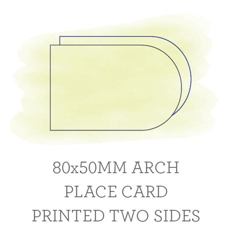 80x50mm Arch Place Card Printed Double Sided