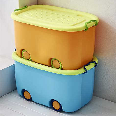 Plastic Storage Bins Wheels Plastic Portable Function Storage Box For