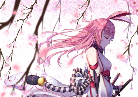 Wallpaper Id 116579 Animal Ears Cherry Blossom Japanese Clothes