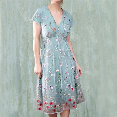 Summer Dress In Meadow Flower Embroidered Lace By Nancy