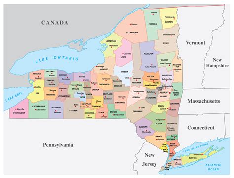 Map Of Counties New York World Map