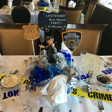 Police retirement party idea make a lineup backdrop for best police retirement party ideas from police party diy centerpiece for police officer. Centerpiece idea | Retirement party decorations ...