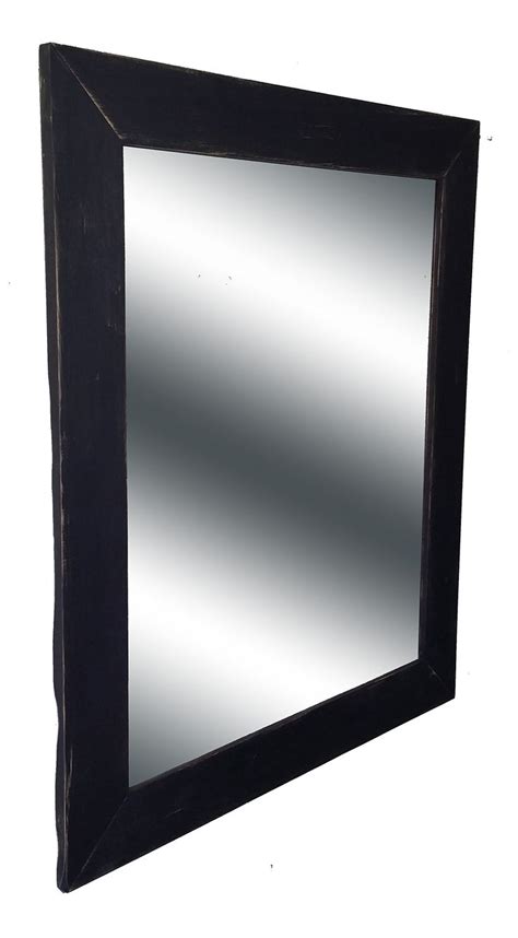Shiplap Mirror 30 X 36 Vertical Painted Kettle Black Reclaimed Wood