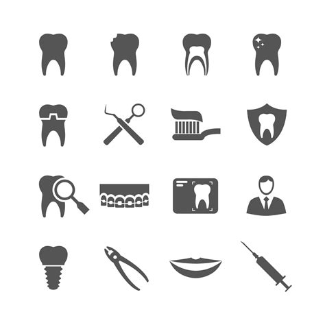 Dental vector icons By Microvector | TheHungryJPEG.com