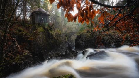 Bridge Fall Scotland Stream Waterfall Hd Nature Wallpapers Hd