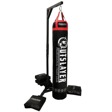 Outslayer Muay Thai Heavy Bag Stand 350lbs Capacity Heavy Duty Punching Bag Stand With 4 Sand