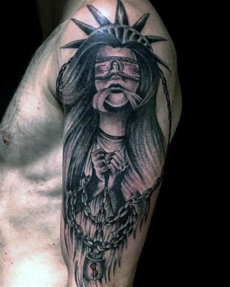 40 Lady Justice Tattoo Designs For Men Impartial Scale Ideas