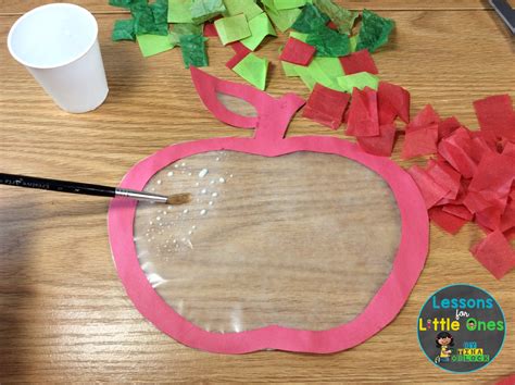 Apple Suncatcher Craft Using Wax Paper Lessons For Little Ones By