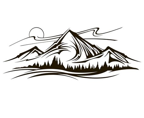 Mountain Outline Drawing Free Download On Clipartmag