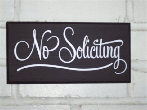 No Soliciting Modern Home Decor Wood Vinyl Signs Solicitors Etsy