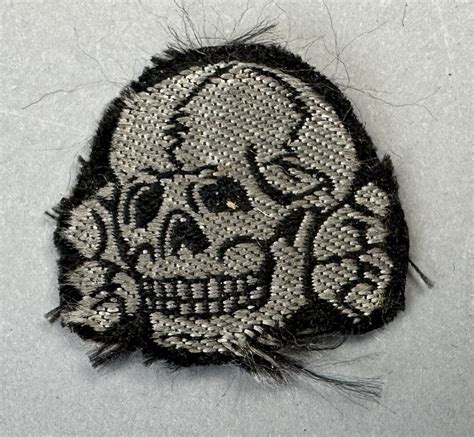 Waffen Ss Totenkopf Cloth Skull Insignia For M43 Cap Rare