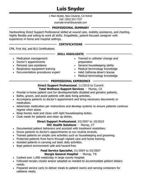 Receptionist skills job description and resume example. Best Direct Support Professional Resume Example From ...