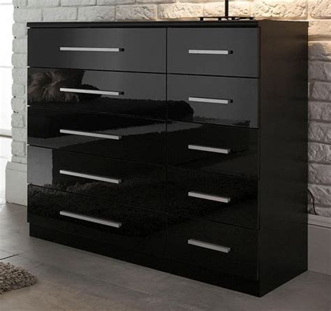 Want a chest of drawers table in cork? Black High Gloss Chest of Drawers - Homegenies