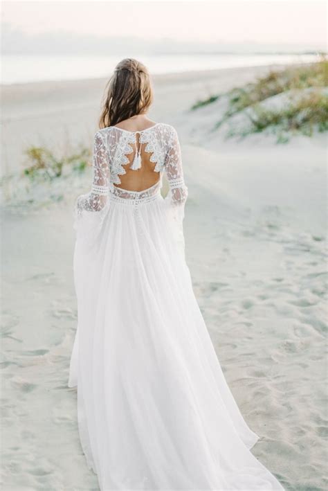 Long Sleeve Bohemian Wedding Dress Long Sleeve Bridal Gown Boho