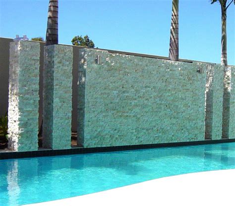 Pool Stacked Stone Water Feature Modern Pool Miami By Realstone