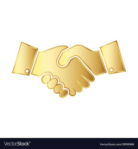Golden Handshake Icon Royalty Free Vector Image