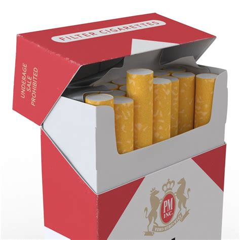 opened cigarettes pack marlboro 3d model 29 3ds c4d fbx ma obj max free3d