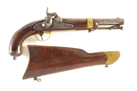 Sold At Auction A Us Model H Aston Percussion Single Shot Martial Pistol With