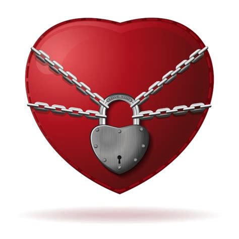 Premium Vector Heart Is Locked Heart Is Wrapped With A Chain And