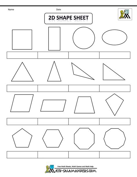 List Of Geometric Shapes 2d Shape Sheet Bw Nolab 1000×1294 Pixels