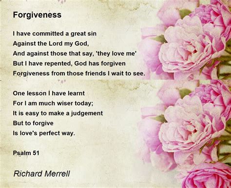 Forgiveness Forgiveness Poem By Richard Merrell