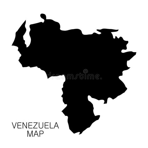 Venezuela Map And Country Name Isolated On White Background Vector