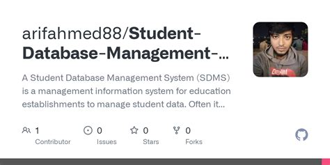 Github Arifahmed88student Database Management System A Student