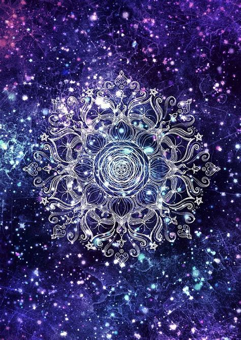 Space Mandala Black Blue Flower Galaxy Mandala Purple Space