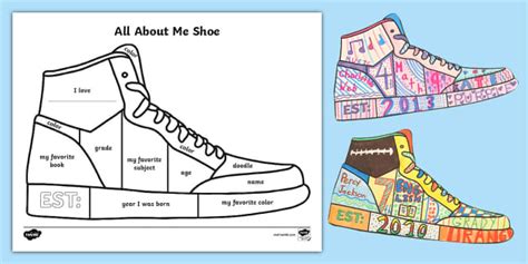 All About Me Shoe Teacher Made