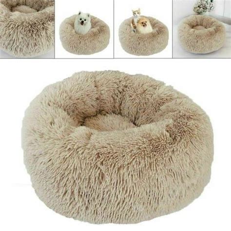 Pet Calming Bed Round Nest Faux Fur Donut
